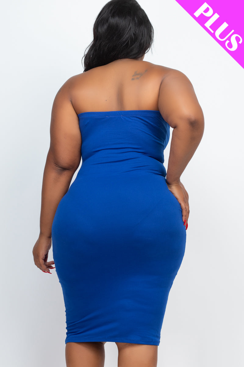 Plus Size Tube Bodycon Midi Dress - Wholesale Capella Apparel