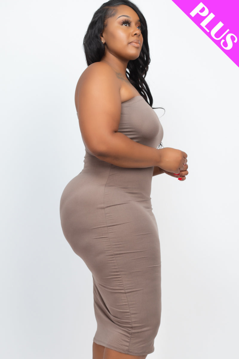 Plus Size Tube Bodycon Midi Dress - Wholesale Capella Apparel