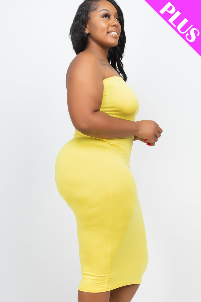 Plus Size Tube Bodycon Midi Dress - Wholesale Capella Apparel