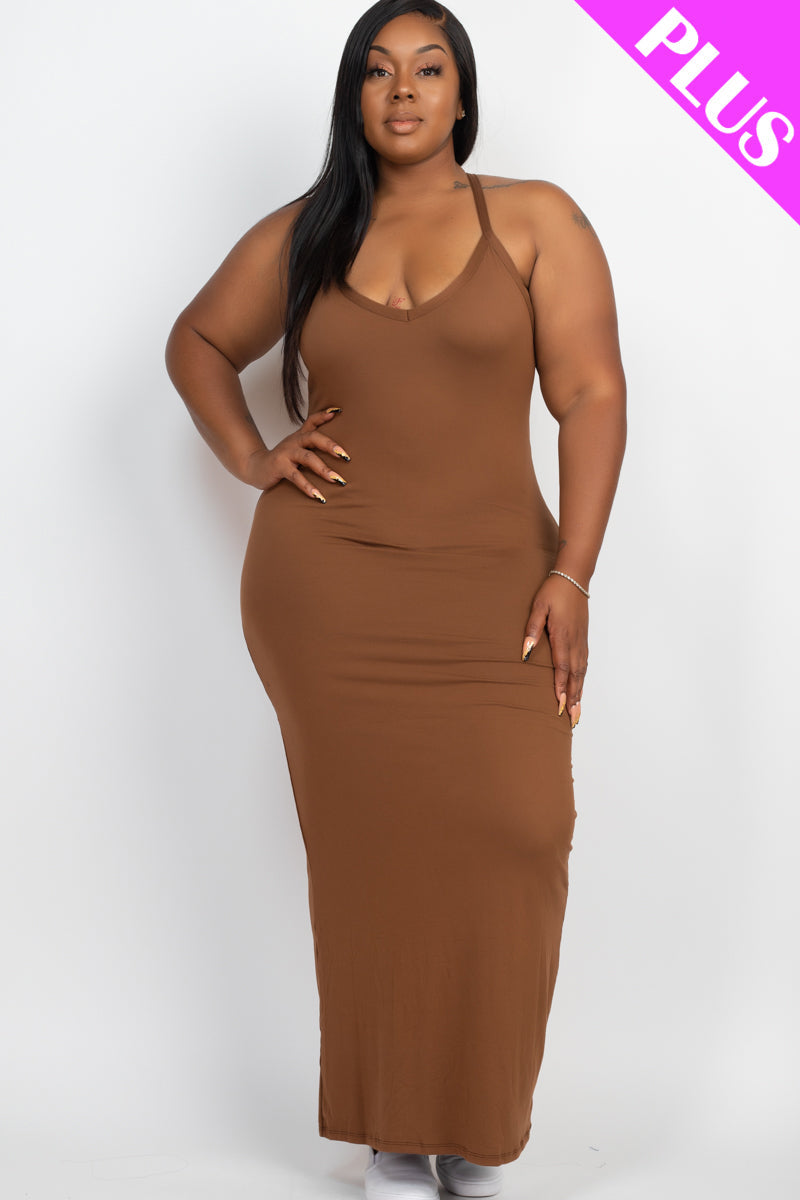 Plus Size Racer Back Maxi Dress (CAPELLA) - Capella Apparel