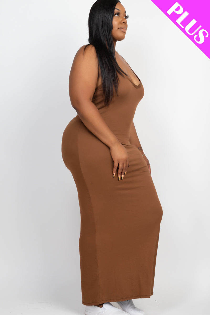 Plus Size Racer Back Maxi Dress (CAPELLA) - Capella Apparel