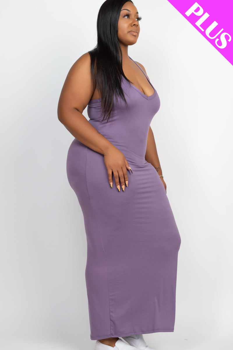 Plus Size Racer Back Maxi Dress (CAPELLA) - Capella Apparel