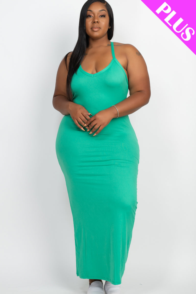 Plus Size Racer Back Maxi Dress (CAPELLA) - Capella Apparel