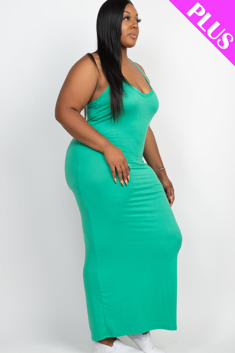 Plus Size Racer Back Maxi Dress (CAPELLA) - Capella Apparel