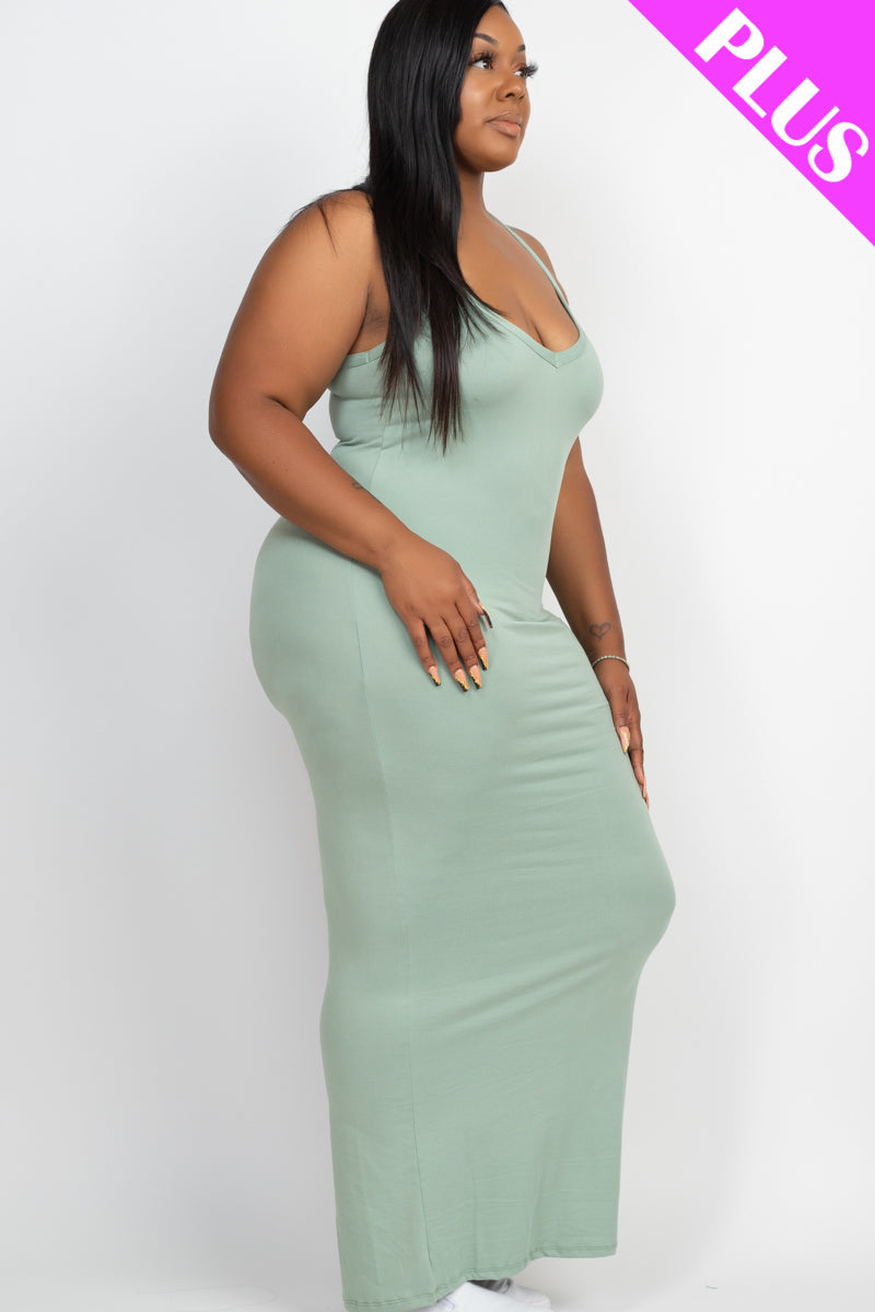 Plus Size Racer Back Maxi Dress (CAPELLA) - Capella Apparel