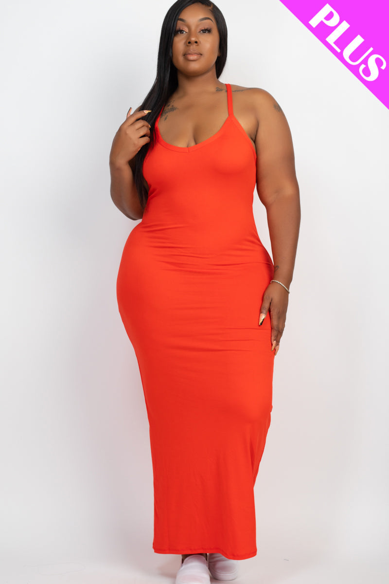 Plus Size Racer Back Maxi Dress (CAPELLA) - Capella Apparel