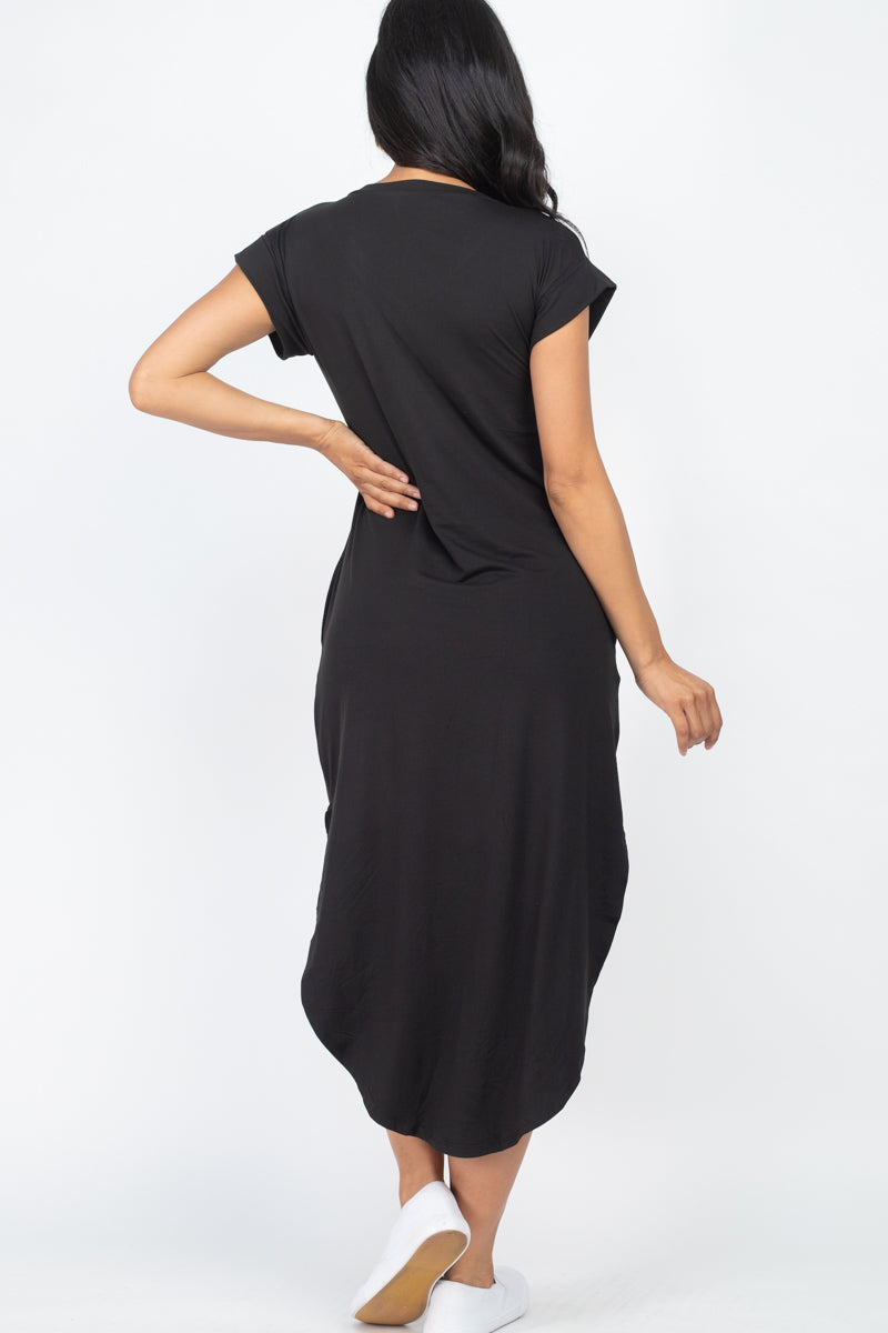 Cap Sleeve V Neck Maxi Dress - Wholesale Capella Apparel