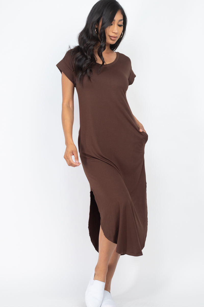 Cap Sleeve V Neck Maxi Dress - Wholesale Capella Apparel