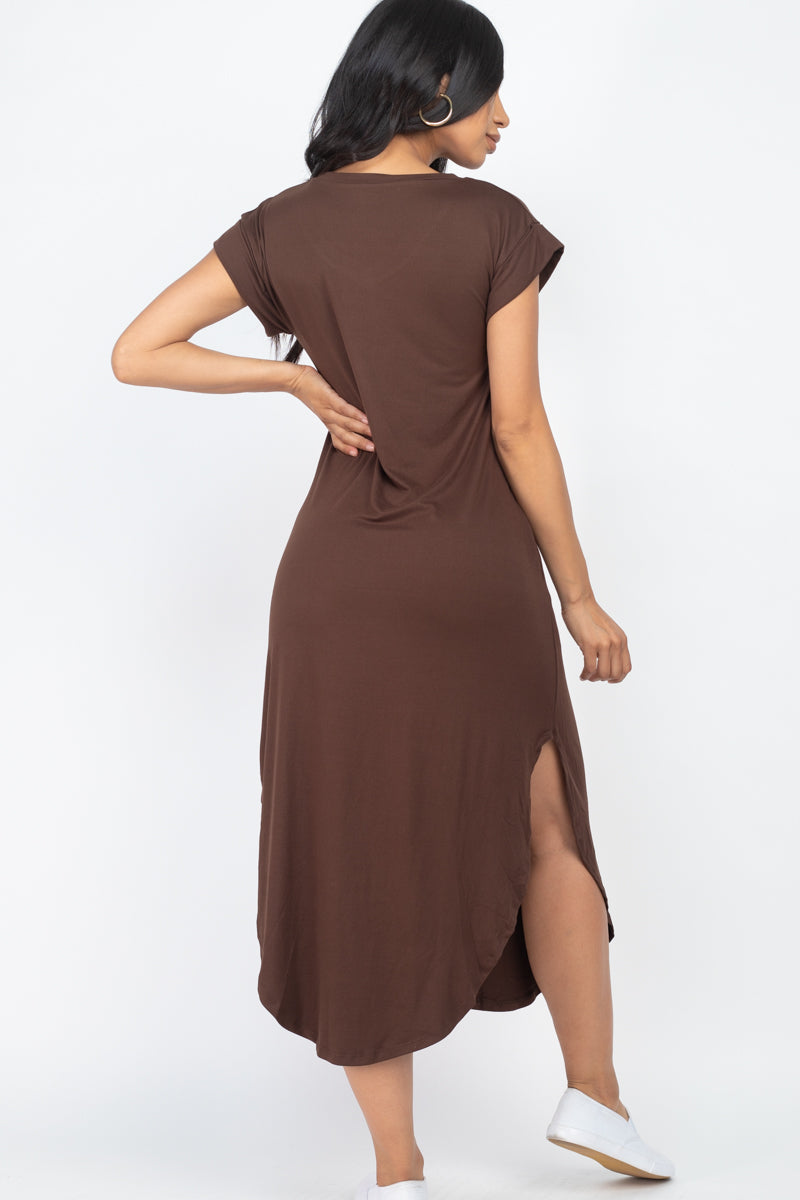 Cap Sleeve V Neck Maxi Dress - Wholesale Capella Apparel