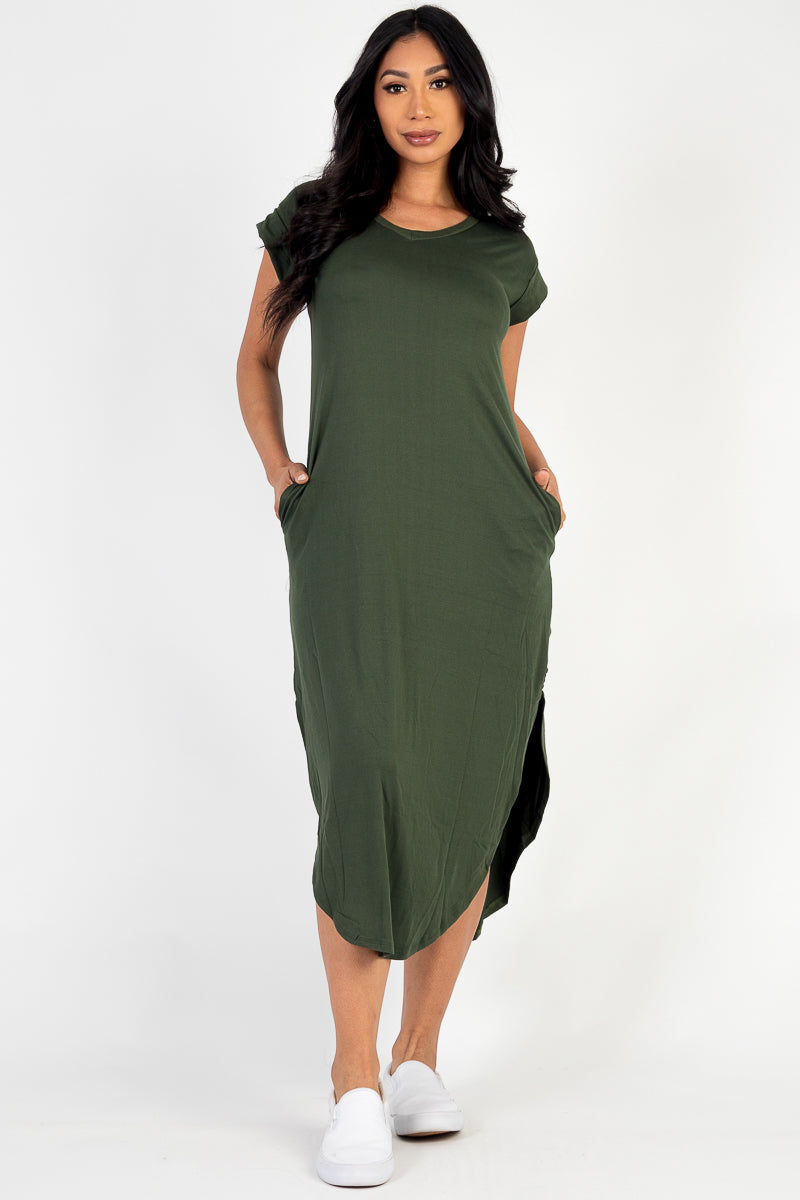 Cap Sleeve V Neck Maxi Dress - Wholesale Capella Apparel