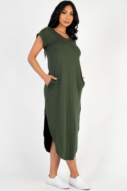 Cap Sleeve V Neck Maxi Dress - Wholesale Capella Apparel