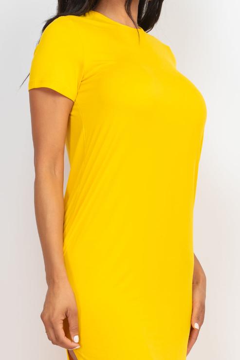 Side Slit Comfy Midi Dress - Wholesale Capella Apparel