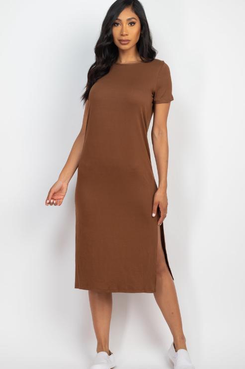 Side Slit Comfy Dress (CAPELLA) - Capella Apparel