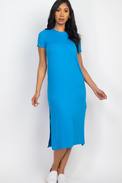 Side Slit Comfy Dress (CAPELLA) - Capella Apparel