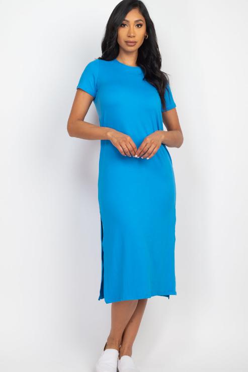 Side Slit Comfy Dress (CAPELLA) - Capella Apparel