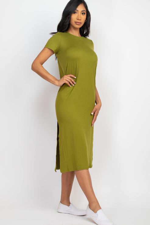 Side Slit Comfy Dress (CAPELLA) - Capella Apparel