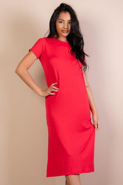 Side Slit Comfy Dress (CAPELLA) - Capella Apparel