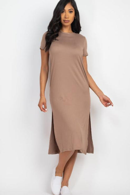 Side Slit Comfy Dress (CAPELLA) - Capella Apparel