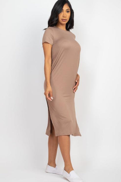 Side Slit Comfy Dress (CAPELLA) - Capella Apparel