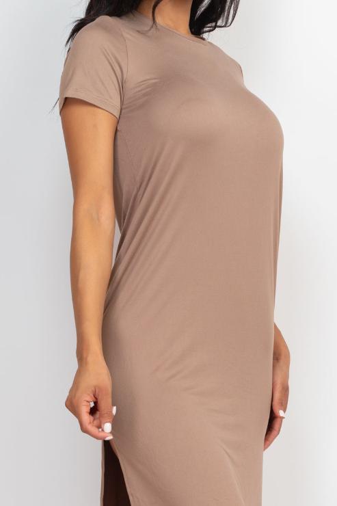 Side Slit Comfy Dress (CAPELLA) - Capella Apparel