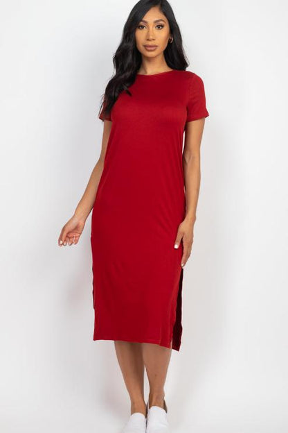 Side Slit Comfy Dress (CAPELLA) - Capella Apparel