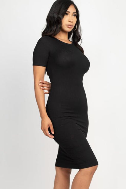 Ribbed Bodycon Midi Dress - Wholesale Capella Apparel