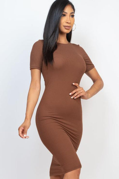 Ribbed Bodycon Midi Dress - Wholesale Capella Apparel