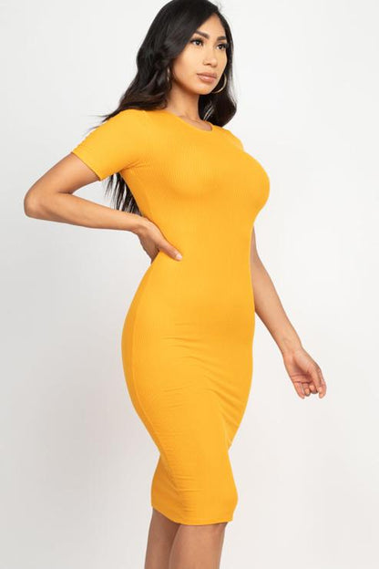 Ribbed Bodycon Midi Dress - Wholesale Capella Apparel