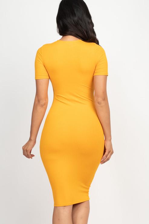 Ribbed Bodycon Midi Dress - Wholesale Capella Apparel