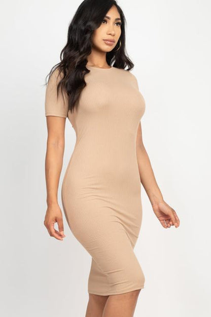 Ribbed Bodycon Midi Dress - Wholesale Capella Apparel