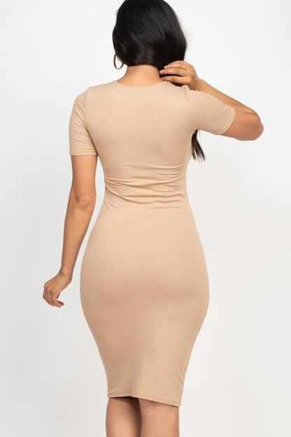 Ribbed Bodycon Midi Dress - Wholesale Capella Apparel