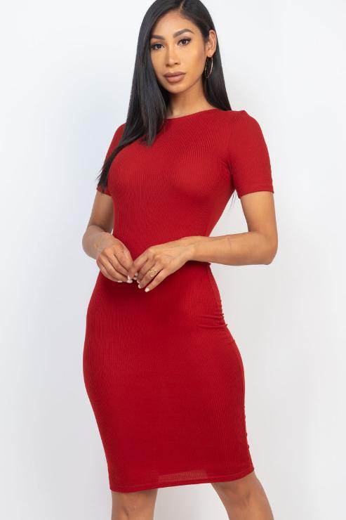 Ribbed Bodycon Midi Dress - Wholesale Capella Apparel