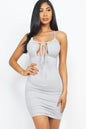 Front Tied Ruched Bodycon Mini Dress - Wholesale Capella Apparel