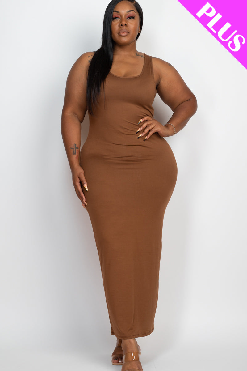 Plus Size Solid Basic Maxi Dress - Wholesale Capella Apparel