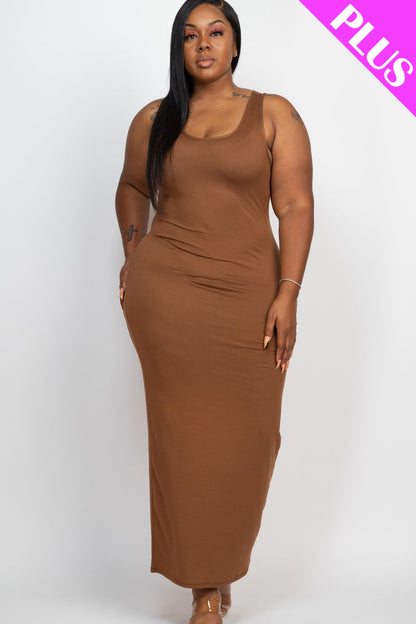 Plus Size Solid Basic Maxi Dress (CAPELLA) - Capella Apparel