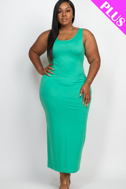 Plus Size Solid Basic Maxi Dress (CAPELLA) - Capella Apparel