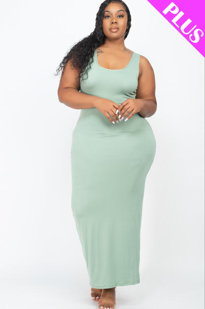 Plus Size Solid Basic Maxi Dress - Wholesale Capella Apparel