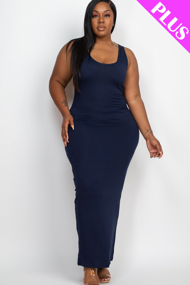 Plus Size Solid Basic Maxi Dress - Wholesale Capella Apparel