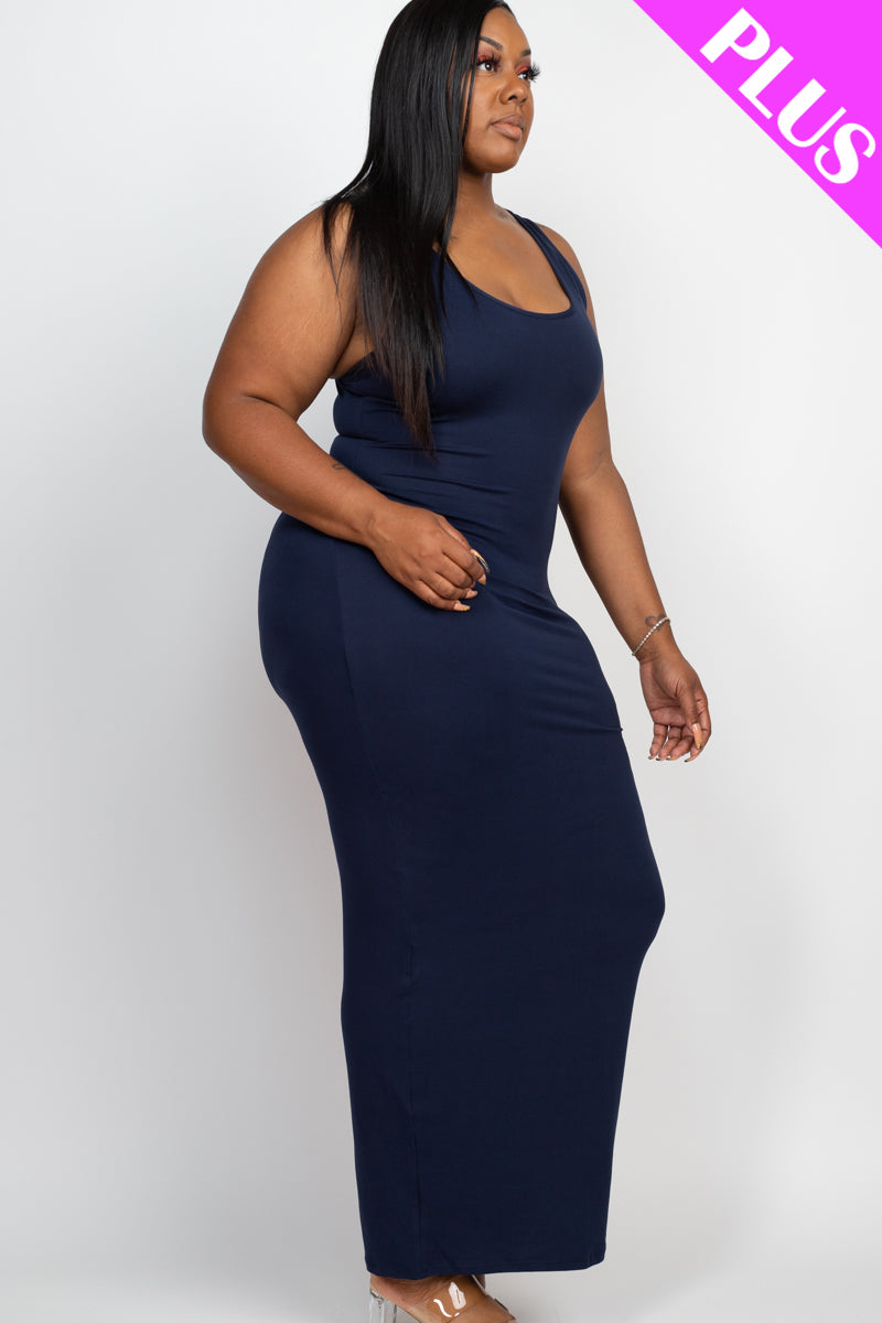 Plus Size Solid Basic Maxi Dress - Wholesale Capella Apparel