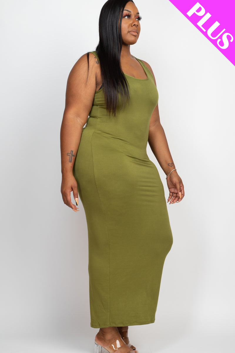 Plus Size Solid Basic Maxi Dress (CAPELLA) - Capella Apparel