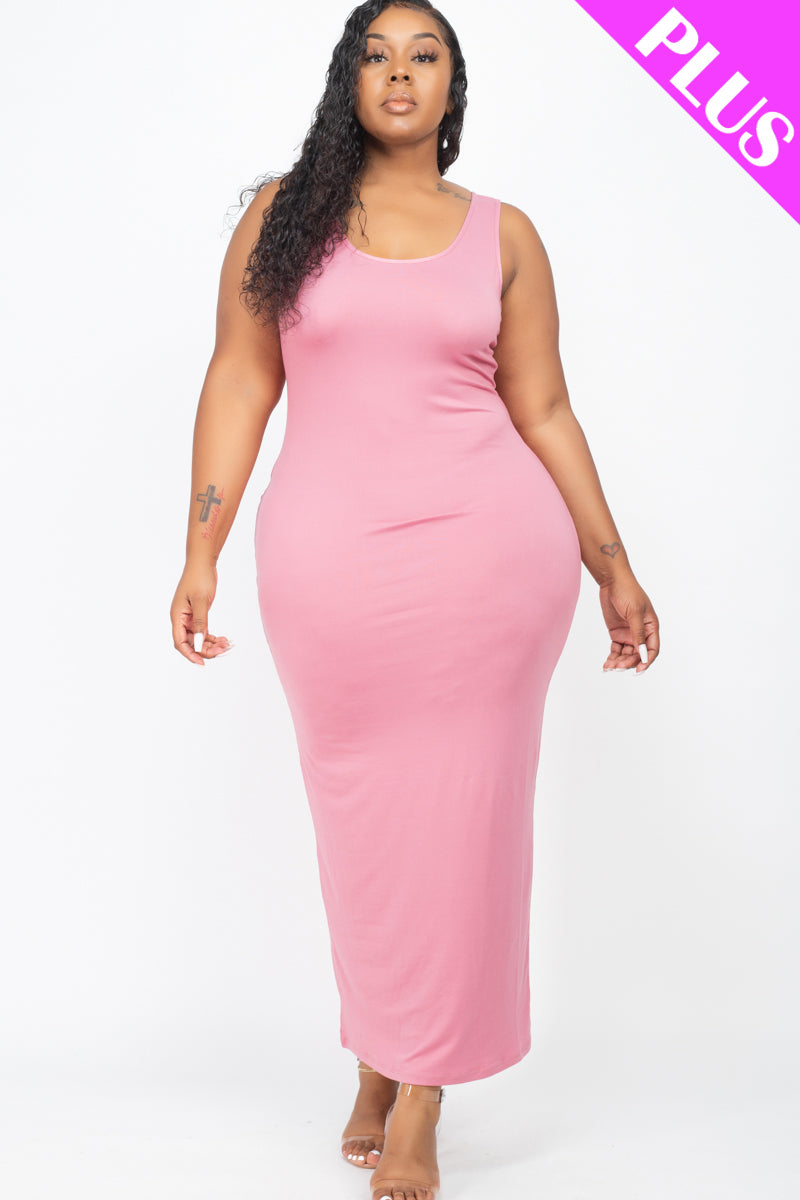 Plus Size Solid Basic Maxi Dress - Wholesale Capella Apparel