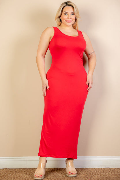 Plus Size Solid Basic Maxi Dress (CAPELLA) - Capella Apparel