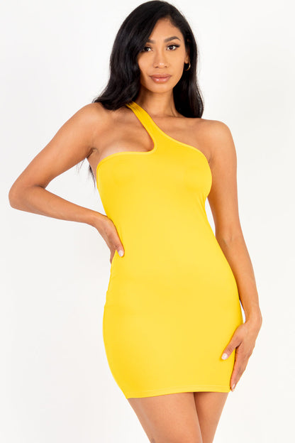 One Shoulder Bodycon Mini Dress (CAPELLA) - Capella Apparel