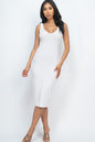 Ribbed Back Slit Bodycon Midi Dress - Wholesale Capella Apparel