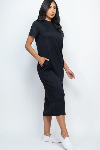 Side Pocket Tee Dress - Wholesale Capella Apparel