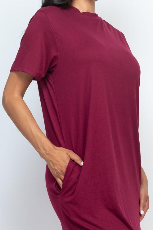 Side Pocket Tee Dress - Wholesale Capella Apparel