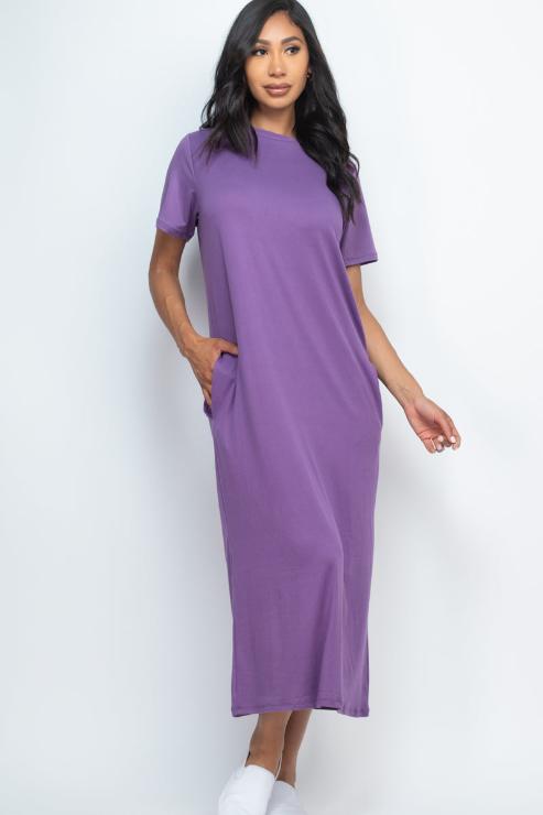 Side Pocket Tee Dress - Wholesale Capella Apparel