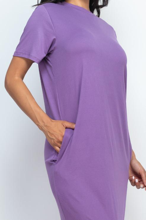 Side Pocket Tee Dress - Wholesale Capella Apparel