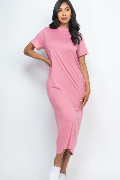 Side Pocket Tee Dress - Wholesale Capella Apparel