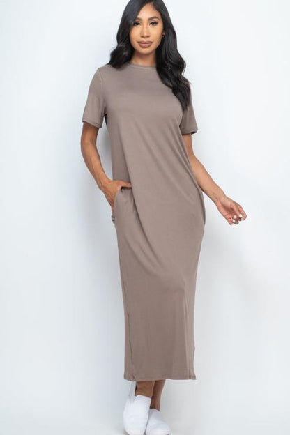 Side Pocket Tee Dress - Wholesale Capella Apparel